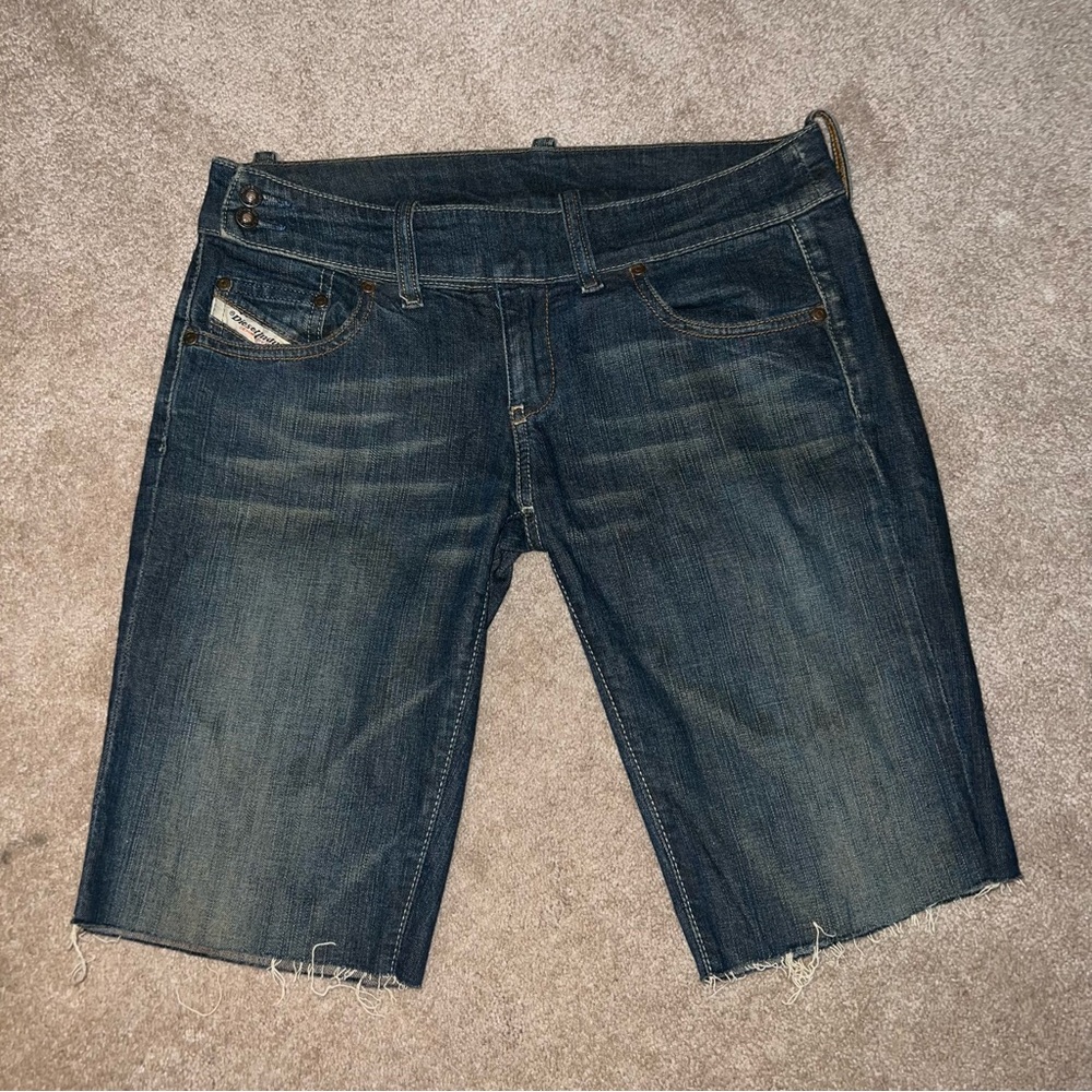 DIESEL BERMUDA DENIM JEAN SHORT LOW RISE SIDE CLOSURE S 26 100% COTTON EUC